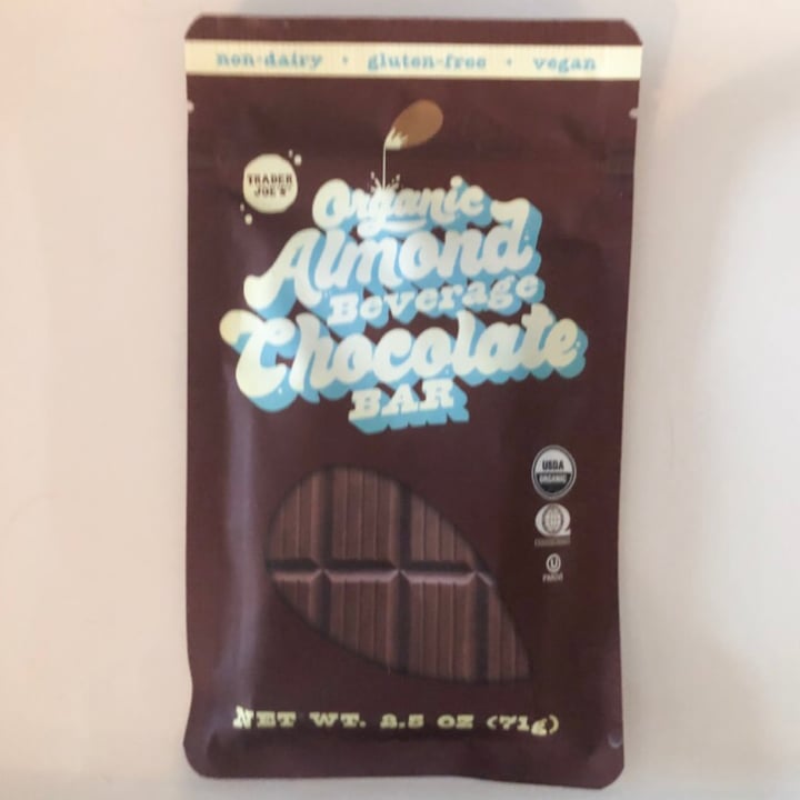 review photo of Trader Joe's Organic almond beverage chocolate bar shared by @noelleee on 19 Feb 2021 - review