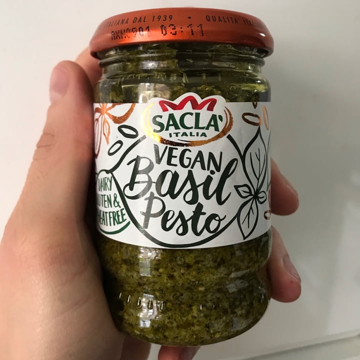 photo of Sacla' Vegan Basil Pesto shared by @vegansuttonmama on  18 Nov 2020 - review