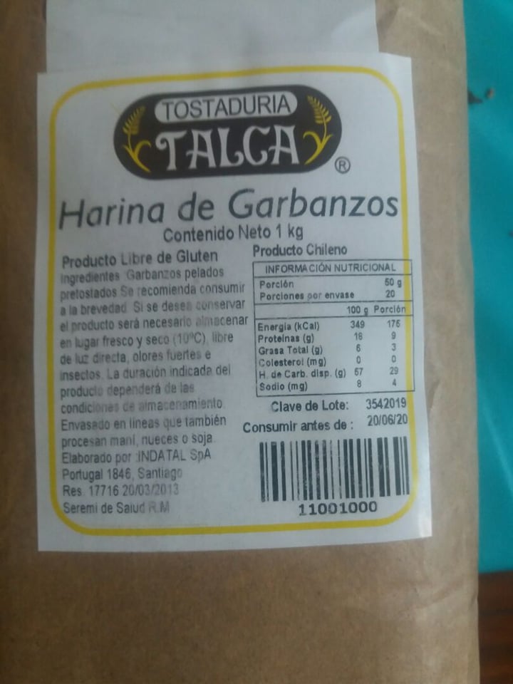 photo of Tostaduría talca Harina De Garbanzo shared by @lavacalaca on  20 Feb 2020 - review