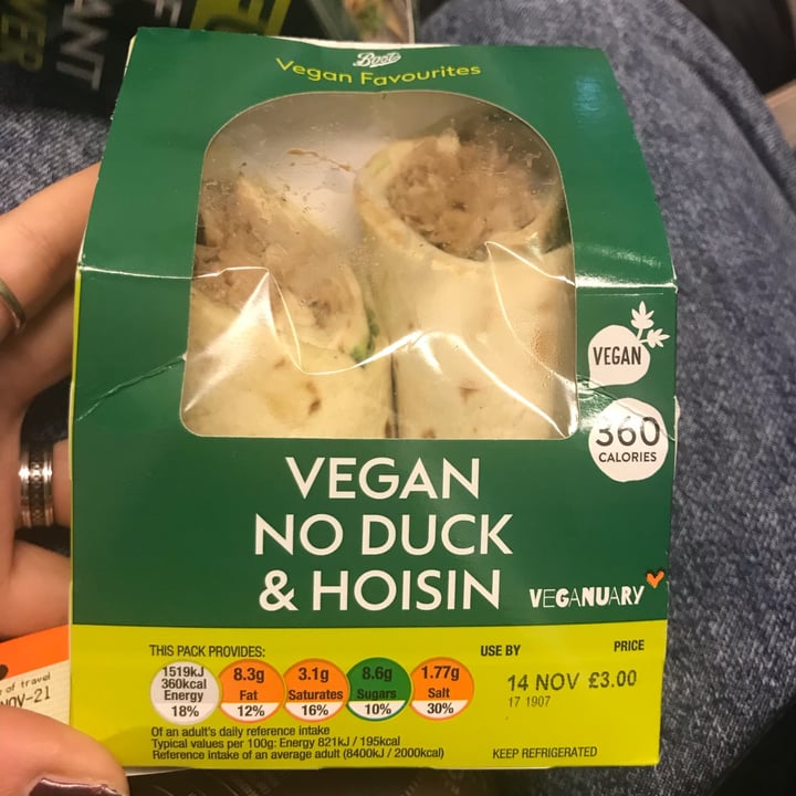 photo of Boots Vegan No Duck & Hoisin shared by @mollyjane on  05 Dec 2021 - review
