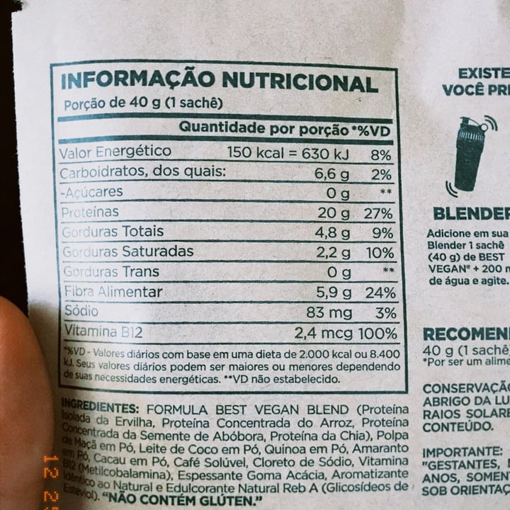review photo of Atlhetica Nutrition Best Vegan sabor tiramissu shared by @eloveg on 27 Dec 2021 - review
