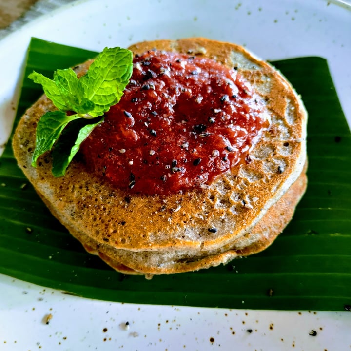 review photo of Goodsouls Kitchen Black Sesame Pancakes With Strawberry Jam shared by @stevenneoh on 01 Mar 2022 - review