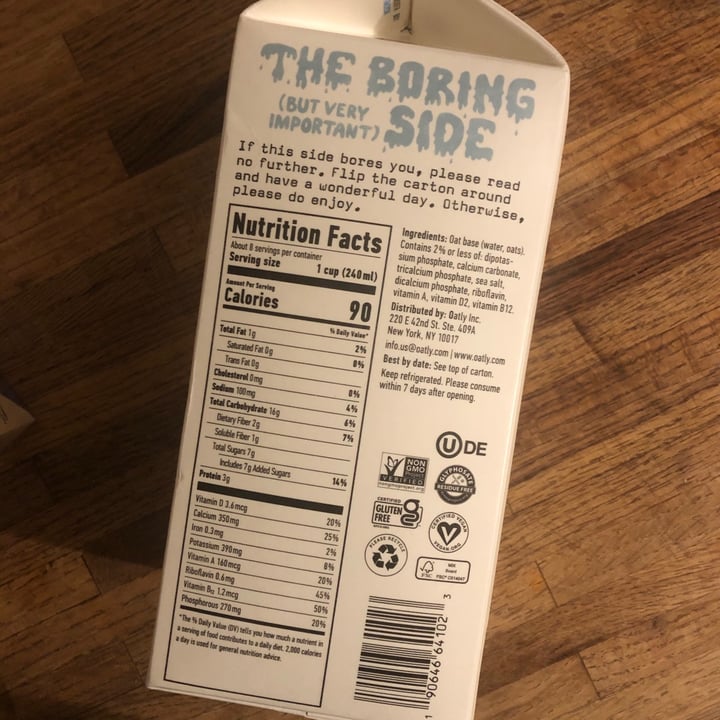 review photo of Oatly Oat Milk Low-fat shared by @xtra70s on 07 Apr 2021 - review