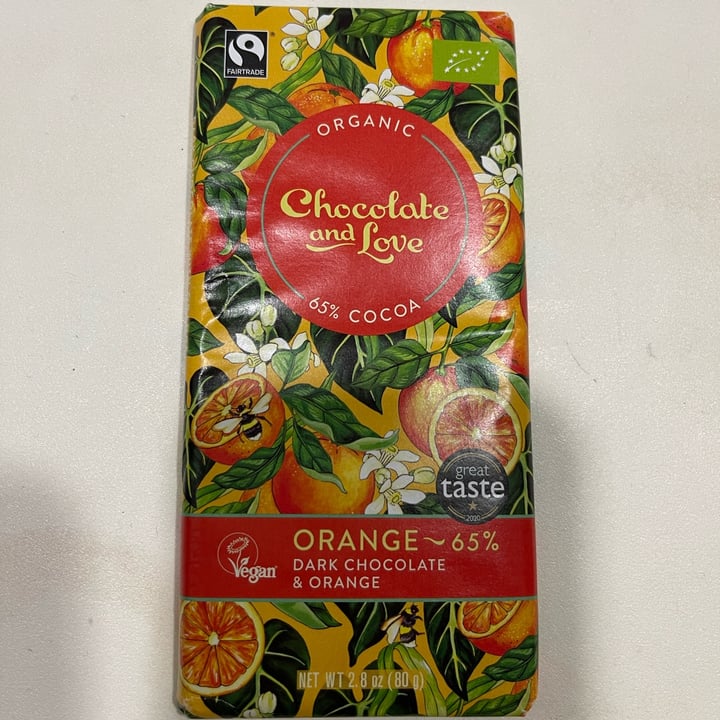 photo of Organic Chocolate and love Dark Chocolate And Orange 65% shared by @jas-veg on  23 Jul 2022 - review