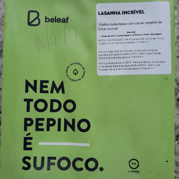 photo of Beleaf Lasanha Incrível shared by @vpereira on  04 Oct 2022 - review