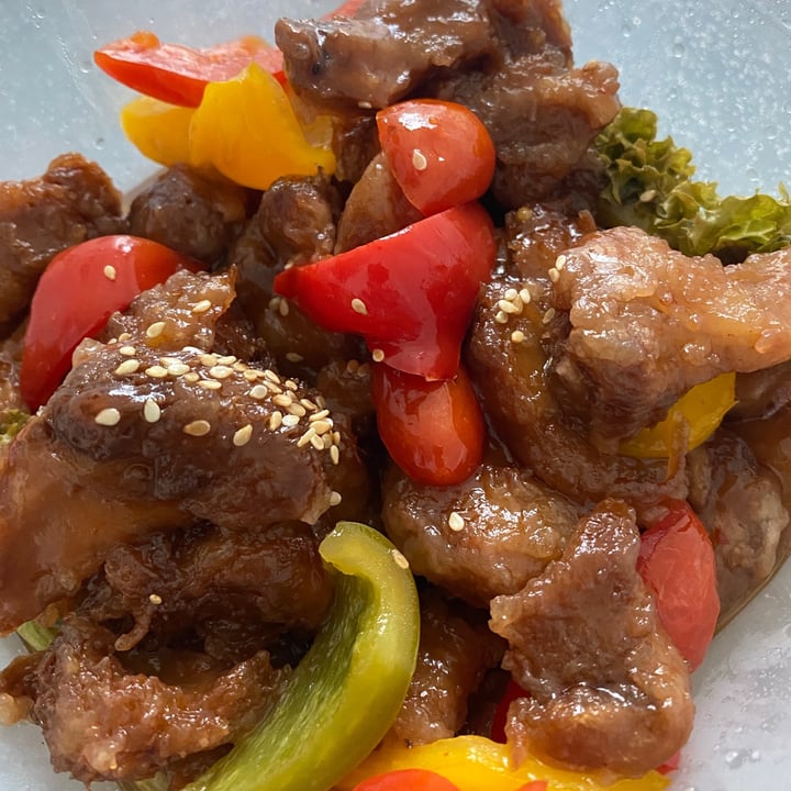 review photo of Green on Earth Vegetarian Cafe Sweet & sour oyster mushrooms shared by @scottdoughty on 06 Jun 2020 - review