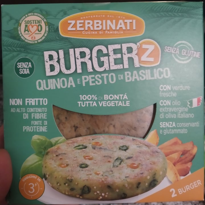 photo of Zerbinati Burger Quinoa E Pesto Di Basilico shared by @manuveg on  28 May 2022 - review