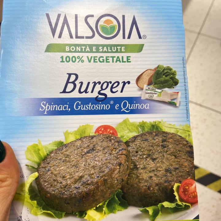 photo of Valsoia Burger spinaci, gustosino e quinoa shared by @chiacampo on  27 Mar 2022 - review