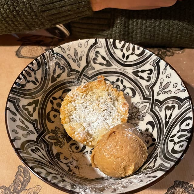 Photo of the dish “Sbrisolona Al Cioccolato Con Gelato Alla Nocciola”