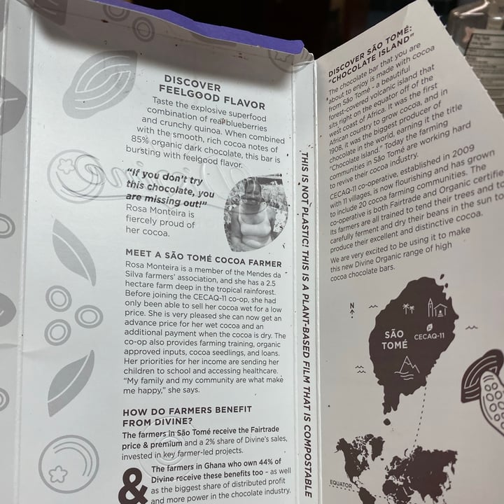 review photo of Divine Chocolate Rich Dark Chocolate with Blurberry and popped quinoa shared by @kitkas on 09 Jan 2021 - review