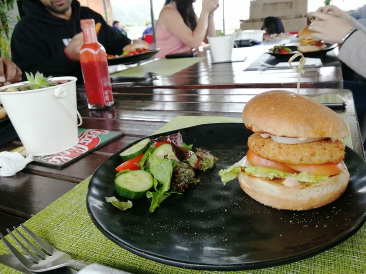 photo of Asher's Corner Cafe @ Ashers Farm Sanctuary Crumbed Style Burger shared by @jessipambee on  08 Dec 2019 - review