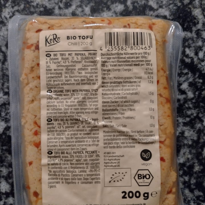 photo of Koro Bio Tofu Alla Paprica, Piccante shared by @valealle on  25 Sep 2022 - review