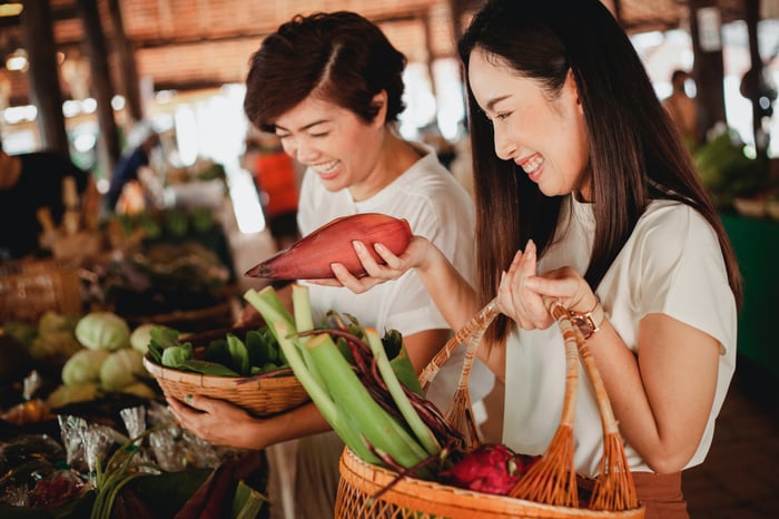 two women shopping