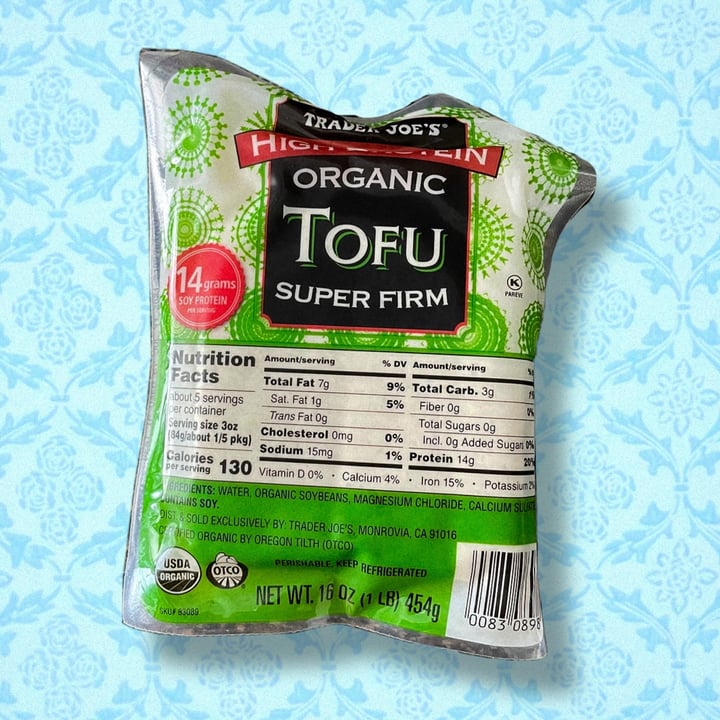 photo of Trader Joe's High Protein Organic Super Firm Tofu shared by @jreg on  29 Mar 2022 - review
