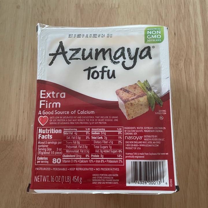 photo of Azumaya Extra Firm Tofu shared by @lizyehl on  02 Jun 2022 - review
