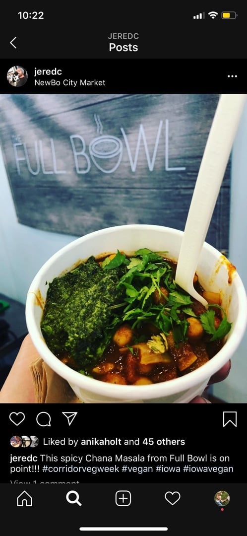 review photo of The Full Bowl Chana Masala shared by @shawnaleigh on 22 Nov 2019 - review