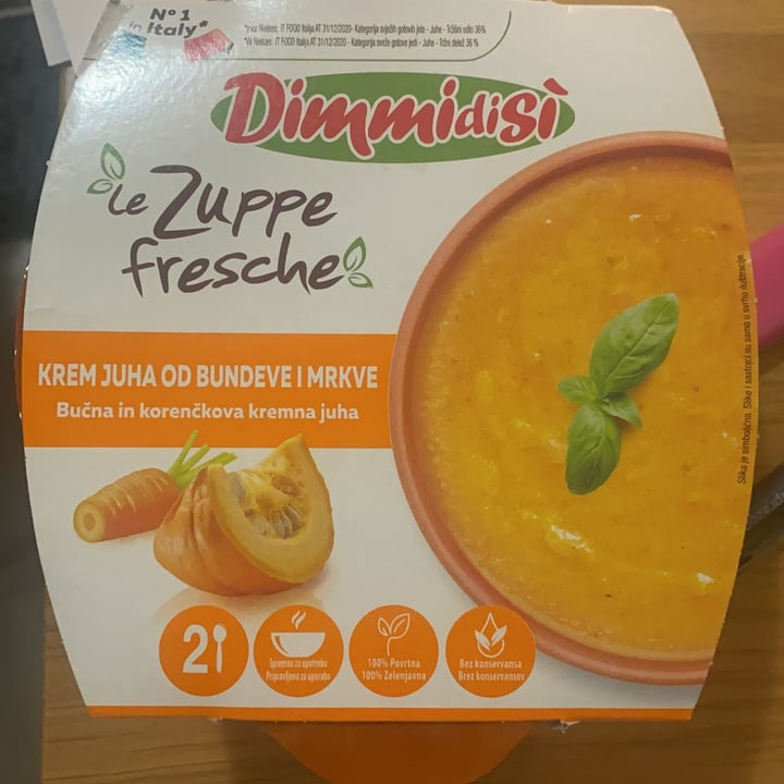 photo of Dimmidisi Le zuppe fresche Vellutata Di Zucca E Carote shared by @holoceneperth on  20 Aug 2022 - review