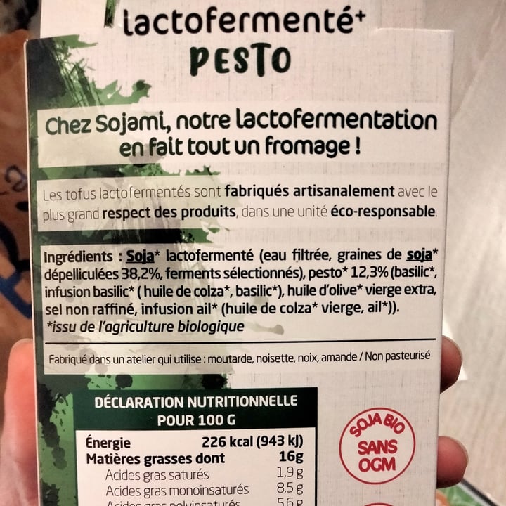 photo of Sojami Tofu Lactofermenté Pesto shared by @clairett on  24 Dec 2021 - review