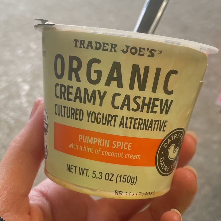 photo of Trader Joe's Organic Creamy Cashew Cultured Yogurt Alternative: Pumpkin Spice shared by @jpegg on  27 Oct 2021 - review