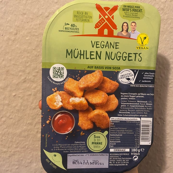 photo of Rügenwalder Mühle Vegane Mühlen Nuggets shared by @holasoymylk on  03 Nov 2020 - review