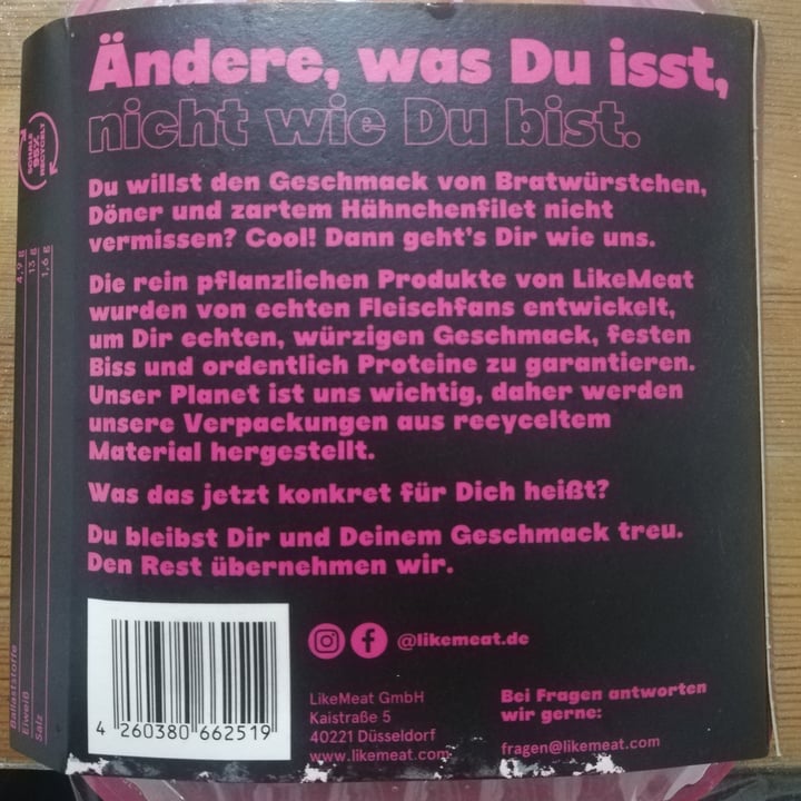 review photo of Like Meat Like Schinken Bratwurst shared by @elisabethlaemmer on 01 Oct 2020 - review