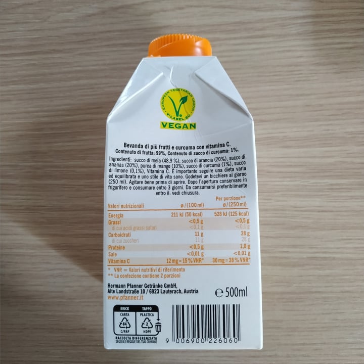 review photo of Pfanner #FattiBell* Spremuta di Frutta + Curcuma Vitamina C shared by @zema on 26 Apr 2022 - review