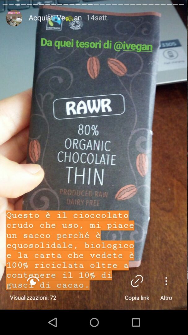 review photo of RAWR 80% Organic Chocolate Thin shared by @itsmichelakalos on 16 Mar 2020 - review