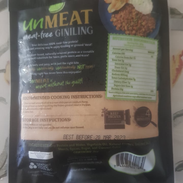 photo of unMEAT Meat-Free Giniling shared by @abata on  01 Dec 2021 - review