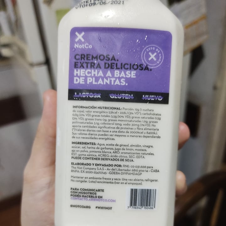 review photo of NotCo Not Mayo Garlic shared by @sofilemos on 04 Apr 2021 - review