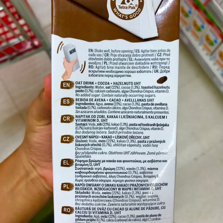 review photo of Natrue Bebida de avena + cacao + avellanas UHT shared by @anselvegan on 06 May 2022 - review