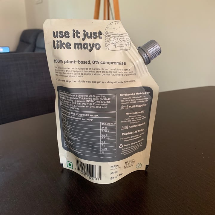 photo of GoodMylk Vegan mayo shared by @pv on  28 Apr 2021 - review