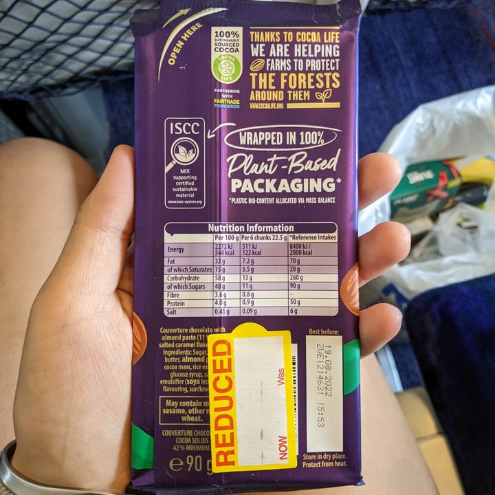 photo of Cadbury Plant Bar Salted Caramel made with Almonds shared by @katchan on  18 Aug 2022 - review