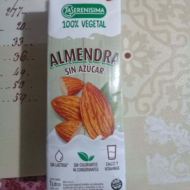 photo of La Serenísima Leche de Almendras Sin Azúcar shared by @aldi on  31 Oct 2021 - review