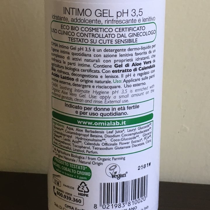 photo of Omia Laboratoires Detergente intimo all'aloe vera shared by @telisa on  01 Jun 2022 - review