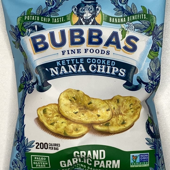 photo of Bubba's Fine Foods Grand Garlic Parm 'Nana Chips shared by @perfectlyplantbased on  07 Jan 2022 - review