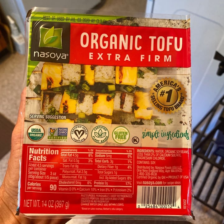 review photo of Nasoya Extra Firm Tofu shared by @cyiamvegan on 30 Apr 2020 - review