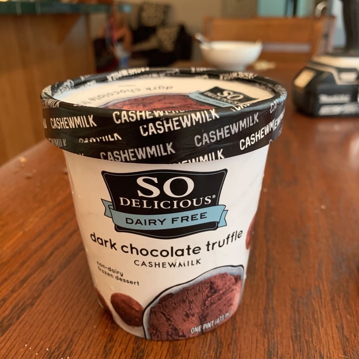 photo of So Delicious Dairy Free Dark Chocolate Truffle Cashewmilk Frozen Dessert shared by @purposedrivenhealth on  18 Jul 2020 - review