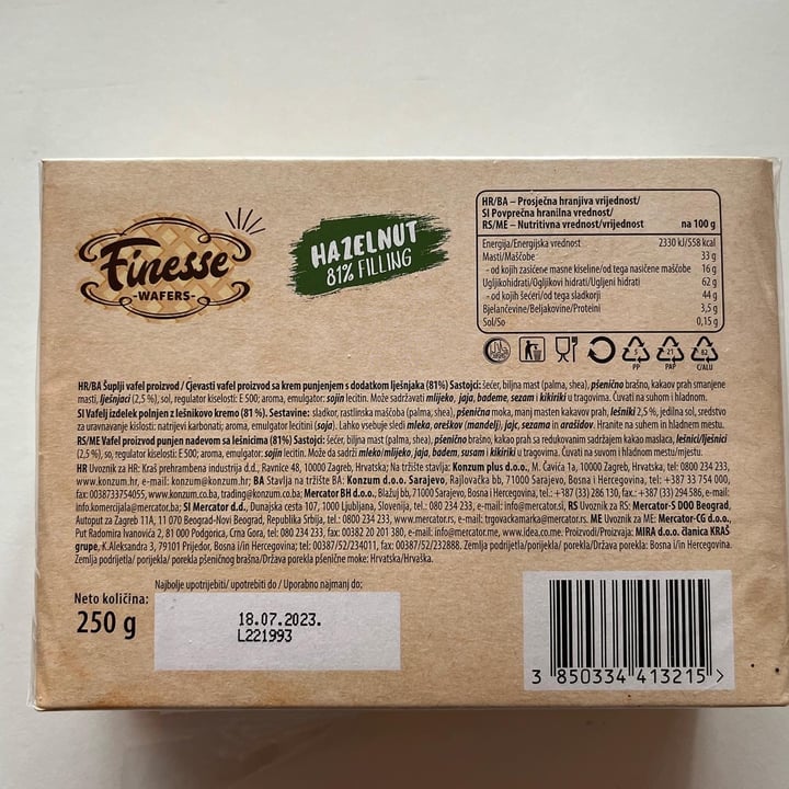 photo of finesse Hazelnut wafers shared by @lori135 on  04 Oct 2022 - review
