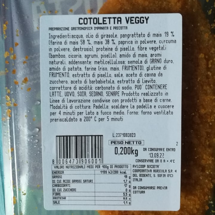 photo of Amadori Cotolette Veggie shared by @claudiaromeo on  21 Sep 2022 - review