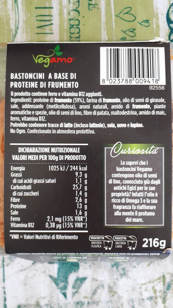 review photo of Vegamo Bastoncini 100% Vegani shared by @beababyes on 19 Feb 2020 - review