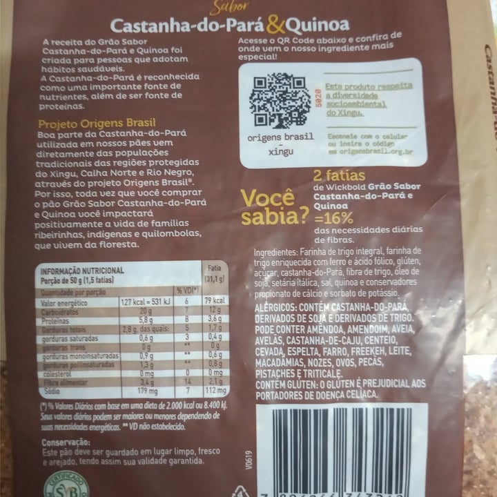 review photo of Wickbold pão de castanha do para w quinoa shared by @andreaferraz on 24 May 2022 - review