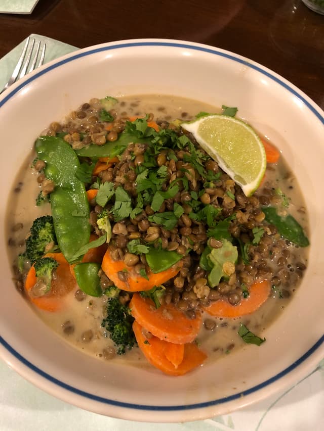 Photo of the dish “LENTIL GREEN CURRY with Brown Rice & Vegetables”