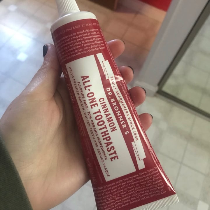 review photo of Dr. Bronner's Cinnamon Toothpaste shared by @ohde101 on 06 Dec 2020 - review