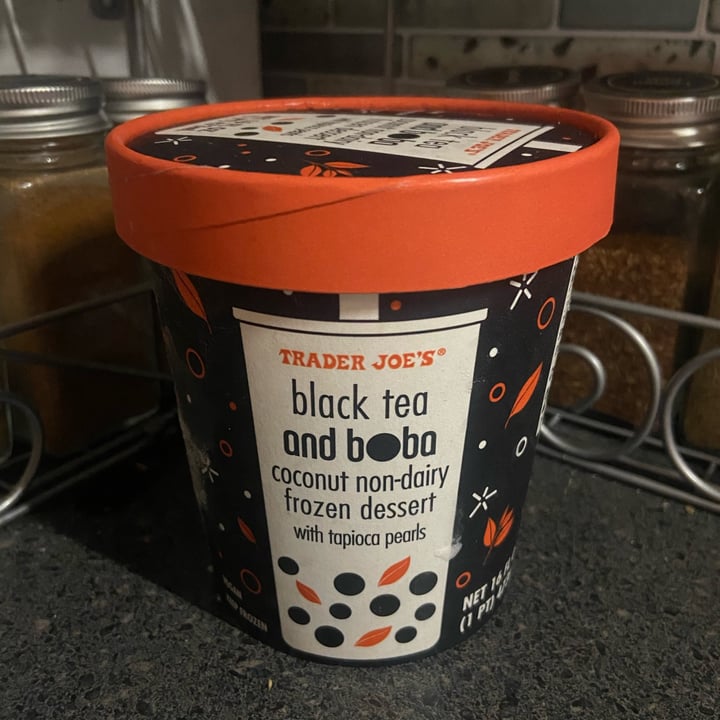 photo of Trader Joe's black tea and boba coconut non-diary frozen dessert shared by @earthlingab on  22 Nov 2022 - review
