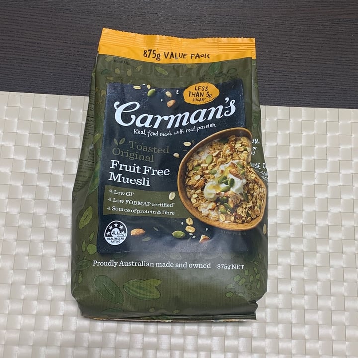 photo of Carman's Original Fruit Free Muesli shared by @keishadsouza on  15 May 2022 - review