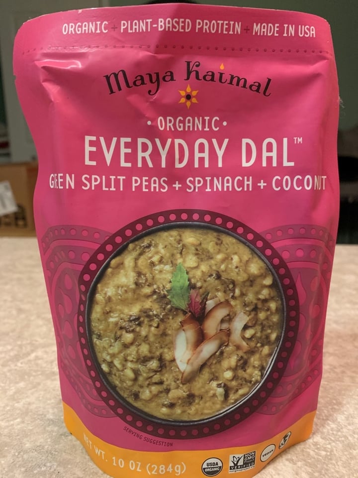 photo of Maya Kaimal Everyday Dal (Green Split Pea + Spinach + Coconut) shared by @julieschultz54 on  31 Dec 2019 - review