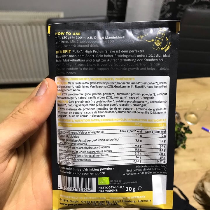 photo of Pur Ya! High Protein Shake Vanilla shared by @david- on  25 Jan 2021 - review