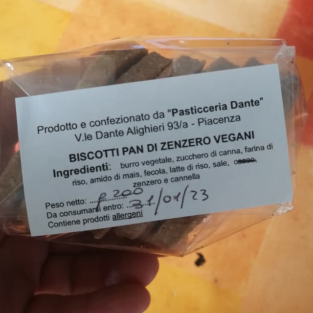 Photo of the dish “biscotti veg zenzero e cannella”