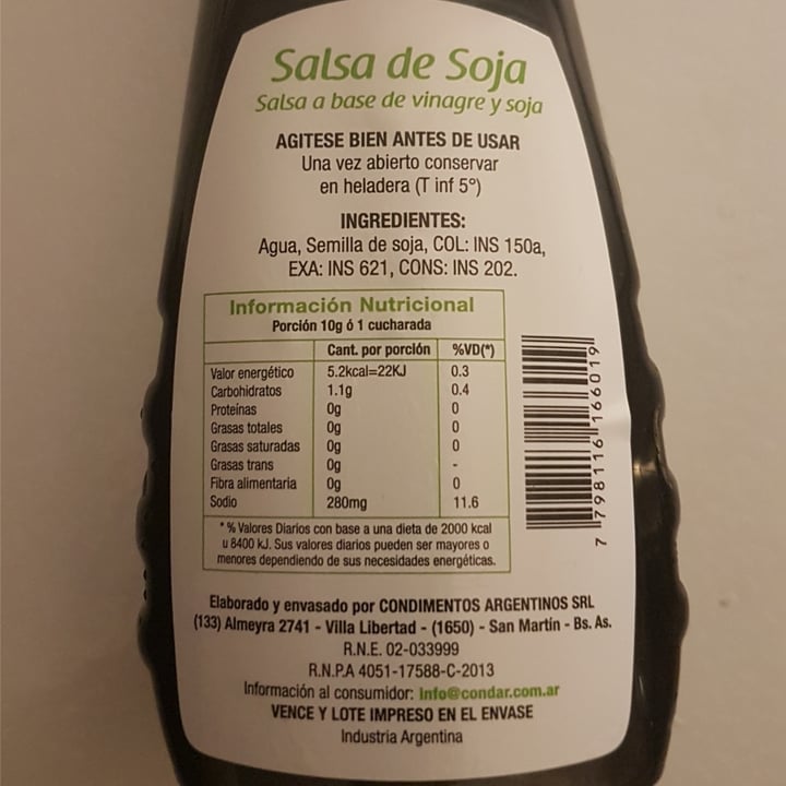photo of Tahití Salsa de soja sin sal agregada shared by @vforvegan on  07 Mar 2022 - review