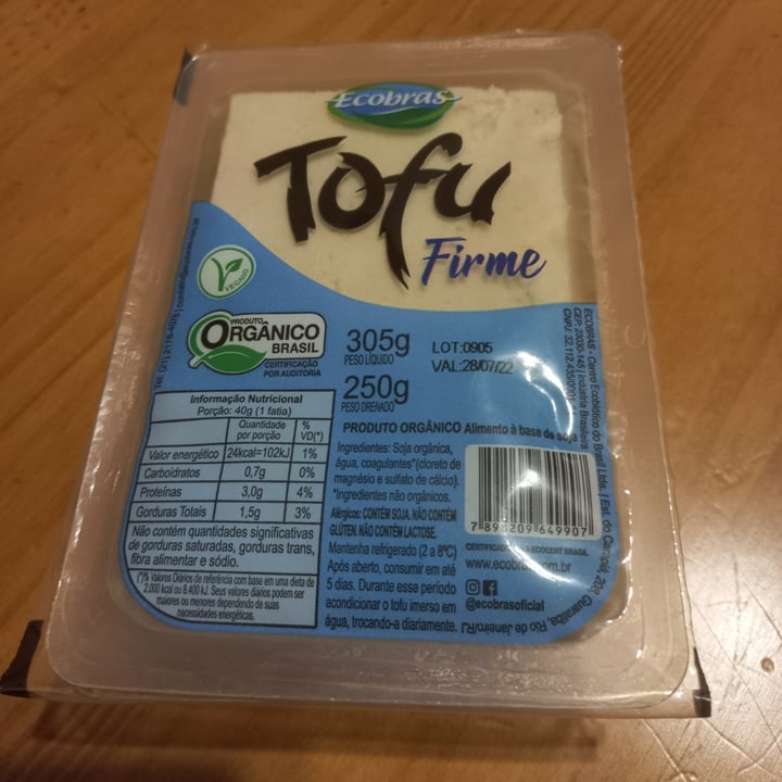 photo of Ecobras Tofu Firme Orgânico shared by @claudiafranco on  13 Jun 2022 - review